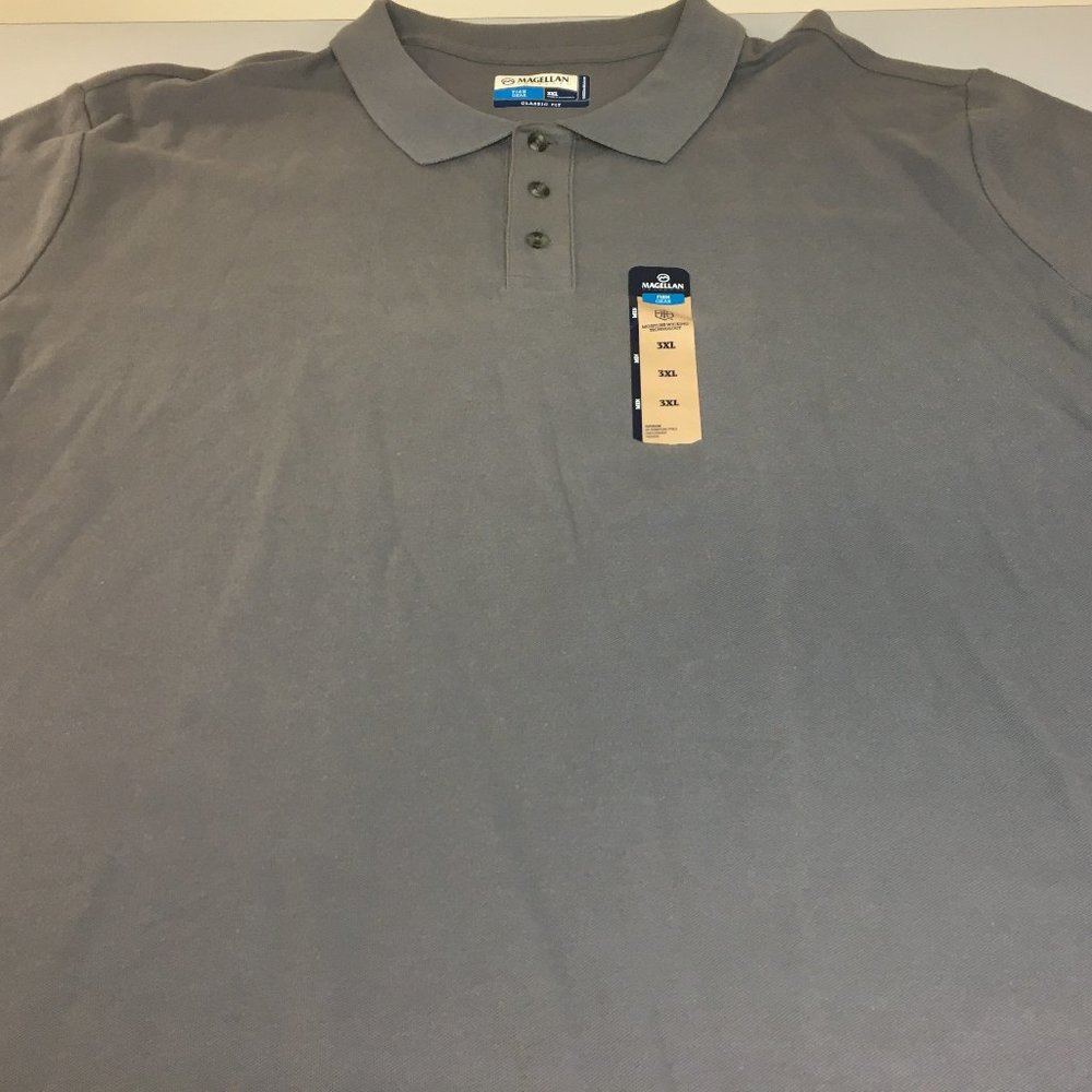 Magellan Men's Polo Fish Gear Shirt Size 3XL Red Short Sleeve - Moisture Wicking